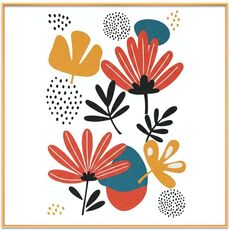 Dipinto decorativo con cornice in lega di alluminio, stampa su richiesta, dimensioni: 50x50 cm (fiori)