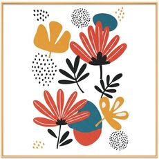 Dipinto decorativo con cornice in lega di alluminio, stampa su richiesta, dimensioni: 60x60 cm (fiori)