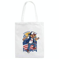 Borsa a mano in tela stampata per ragazzo, stampa su richiesta, dimensioni: 25x20 cm (bianco)