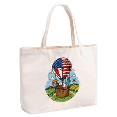 Borsa a mano in tela stampata con palloncino, stampa su richiesta, dimensioni: 35x45x15 cm (beige)