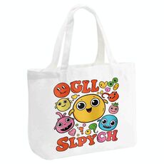 Borsa a mano in tela stampata con faccia buffa, stampa su richiesta, dimensioni: 30x40x10 cm (bianco)