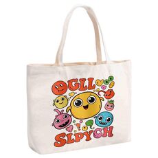 Borsa a mano in tela stampata con faccia buffa, stampa su richiesta, dimensioni: 30x40x10 cm (beige)
