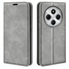 Per Xiaomi Redmi 14C 4G Retro-skin Custodia in pelle con ventosa magnetica (grigio)