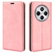 Per Xiaomi Redmi 14C 4G Retro-skin Custodia in pelle con ventosa magnetica (rosa)