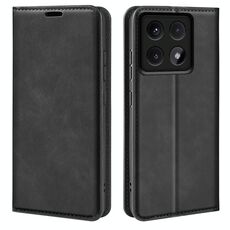 Per Xiaomi 14T Pro Retro-skin Custodia in pelle con ventosa magnetica (nero)