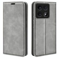 Per Xiaomi 14T Pro Retro-skin Custodia per telefono in pelle con ventosa magnetica (grigio)