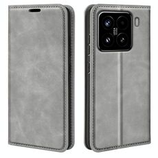 Per Xiaomi 15 Custodia in pelle con ventosa magnetica Retro-skin (grigio)