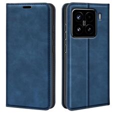 Per Xiaomi 15 Custodia in pelle con ventosa magnetica Retro-skin (blu scuro)
