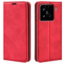 Per Xiaomi 15 Custodia in pelle con ventosa magnetica Retro-skin (rosso)