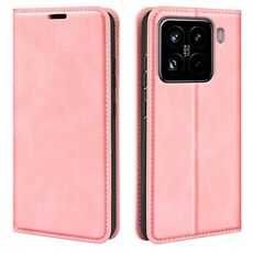 Per Xiaomi 15 Pro Retro-skin Custodia per telefono in pelle con ventosa magnetica (rosa)
