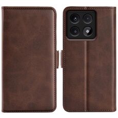 Per Xiaomi 14T Pro Custodia per telefono in pelle con fibbia magnetica orizzontale a doppio lato (marrone)