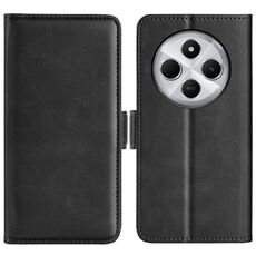 Per Xiaomi Redmi 14C 4G Custodia in pelle con fibbia magnetica orizzontale a doppio lato (nero)
