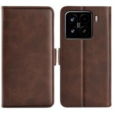 Per Xiaomi 15 Custodia in pelle con fibbia magnetica orizzontale a doppio lato (marrone)