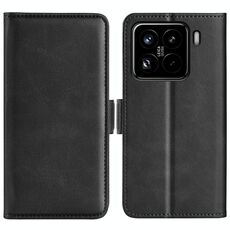 Per Xiaomi 15 Pro Custodia in pelle con chiusura magnetica orizzontale a doppio lato (nero)