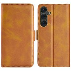 Per Samsung Galaxy S25+ 5G Custodia per telefono in pelle con fibbia magnetica orizzontale a doppio lato (giallo)