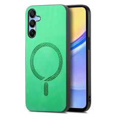 Per Samsung Galaxy A16 Custodia per telefono con retro in PU Magsafe tinta unita (verde)