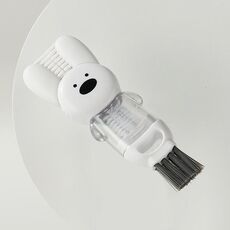 Spazzola per tazze 3 in 1, spazzola multifunzione per fessure, bottiglie, tazze isolate, scanalature, anello in gomma per la pulizia (bianca)