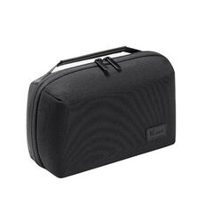 Borsa portaoggetti per cavi digitali RPET a doppio strato per viaggi d'affari, organizer per auricolari Bluetooth (nero)