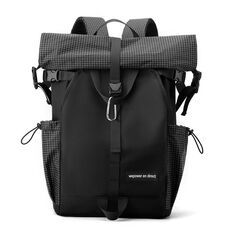 WEPOWER Zaino da uomo e da donna con colori a contrasto per pendolarismo, borsa casual di grande capacità (nero)