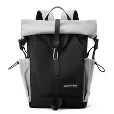 WEPOWER Zaino da uomo e da donna con colori a contrasto per pendolarismo, borsa casual di grande capacità (grigio)