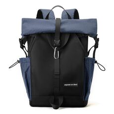 WEPOWER Zaino da uomo e da donna con colori a contrasto per pendolarismo, borsa casual di grande capacità (blu scuro)