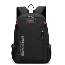WEPOWER Zaino per computer sportivo da esterno per il tempo libero Borsa per studenti di grande capacità (nero)