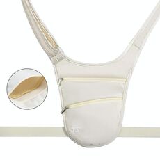 Marsupio sportivo traspirante antifurto invisibile per uomo e donna, borsa da viaggio a tracolla per il cambio del telefono (beige)