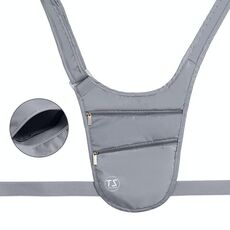Marsupio sportivo traspirante antifurto invisibile per uomo e donna, borsa da viaggio a tracolla per il cambio del telefono (grigio)