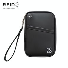 TRAVEL SEASON RFID Anti-furto Passaporto Clip ID Borsa Custodia Protettiva Impermeabile Borsa Organizzatore da Viaggio, Colore: Nero Piccolo