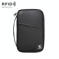 TRAVEL SEASON RFID Anti-furto Passaporto Clip ID Borsa Custodia Protettiva Impermeabile Borsa Organizzatore da Viaggio, Colore: Grande Nero