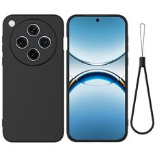 Per OPPO Find X8 Pro Custodia antiurto in silicone liquido Pure Color (nero)