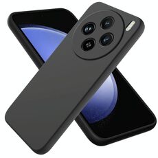 Per vivo X200 Custodia per telefono antiurto in silicone liquido a tinta unita con copertura totale (nero)