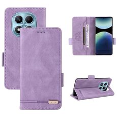 Per Redmi Note 14 Pro 4G Custodia in pelle con chiusura magnetica (viola)