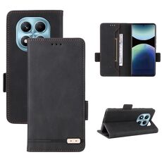 Per Redmi Note 14 Pro 4G Custodia in pelle con chiusura magnetica (nero)