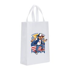 Borsa in tessuto non tessuto stampato per bambini, stampa su richiesta, dimensioni: 38x30x10 cm (bianco)