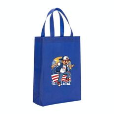 Borsa in tessuto non tessuto stampato per bambini, stampa su richiesta, dimensioni: 38x30x10 cm (blu reale)