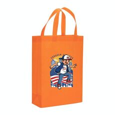 Borsa in tessuto non tessuto stampato per bambini, stampa su richiesta, dimensioni: 38x30x10 cm (arancione)