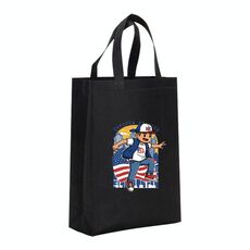 Borsa in tessuto non tessuto stampato per bambini, stampa su richiesta, dimensioni: 38x30x10 cm (nero)