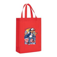 Borsa in tessuto non tessuto stampato per bambini, stampa su richiesta, dimensioni: 38x30x10 cm (rosso)