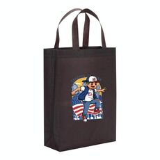 Borsa in tessuto non tessuto stampato per bambini, stampa su richiesta, dimensioni: 38x30x10 cm (caffè)