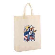 Borsa in tessuto non tessuto stampato per bambini, stampa su richiesta, dimensioni: 38x30x10 cm (beige)