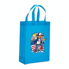 Borsa in tessuto non tessuto stampato per bambini, stampa su richiesta, dimensioni: 38x30x10 cm (azzurro cielo)
