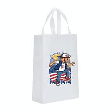 Borsa in tessuto non tessuto stampato per bambini, stampa su richiesta, dimensioni: 41x35x12 cm (bianco)