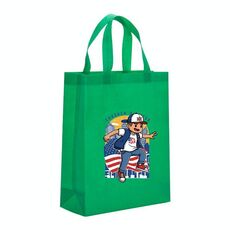 Borsa in tessuto non tessuto stampato per bambini, stampa su richiesta, dimensioni: 41x35x12 cm (verde erba)
