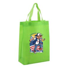 Borsa in tessuto non tessuto stampato per bambini, stampa su richiesta, dimensioni: 41x35x12 cm (verde frutta)