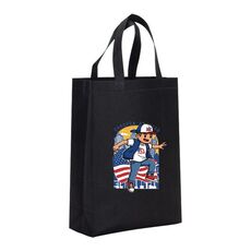 Borsa in tessuto non tessuto stampato per bambini, stampa su richiesta, dimensioni: 41x35x12 cm (nero)