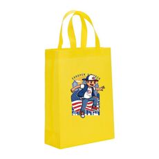 Borsa in tessuto non tessuto stampato per bambini, stampa su richiesta, dimensioni: 41x35x12 cm (giallo)
