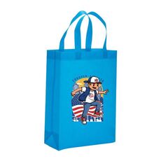 Borsa in tessuto non tessuto stampato per bambini, stampa su richiesta, dimensioni: 41x35x12 cm (azzurro cielo)