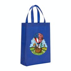 Borsa in tessuto non tessuto con stampa a palloncino, stampa su richiesta, dimensioni: 35x25x10 cm (blu reale)