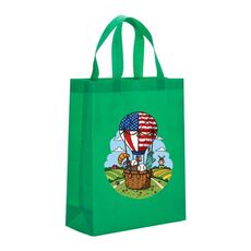 Borsa in tessuto non tessuto con stampa a palloncino, stampa su richiesta, dimensioni: 35x25x10 cm (verde erba)